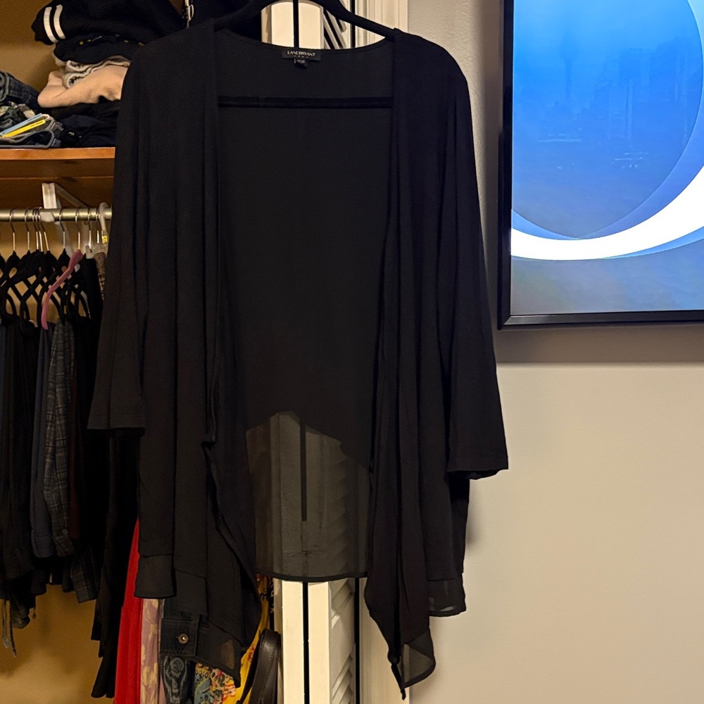 Lane Bryant Black Sheer Women's Cardigan